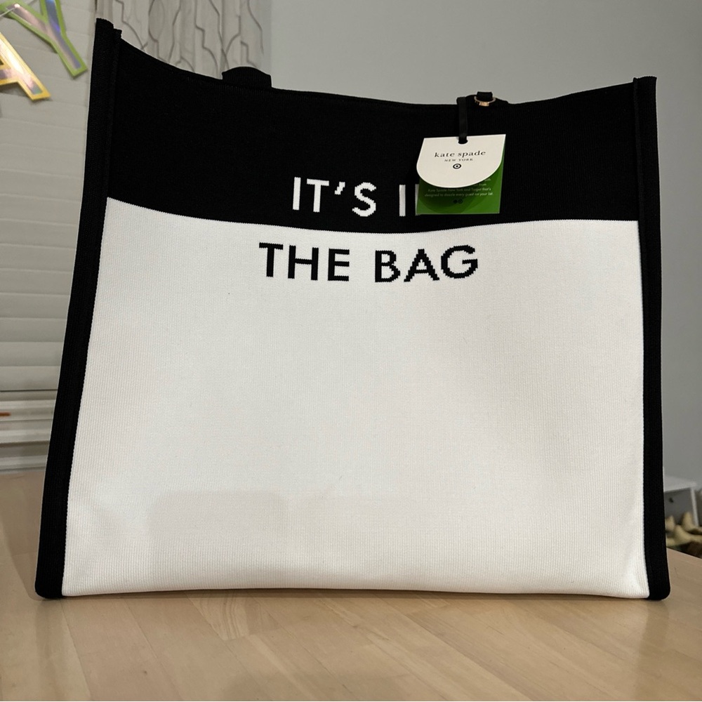 kate spade new york It's In The Bag Colorblock Knit Tote Blk & Wht x Target